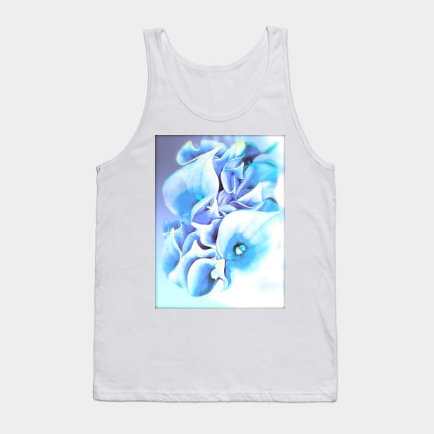 Calla Lily Soft Lilac and Blue Tank Top by Overthetopsm